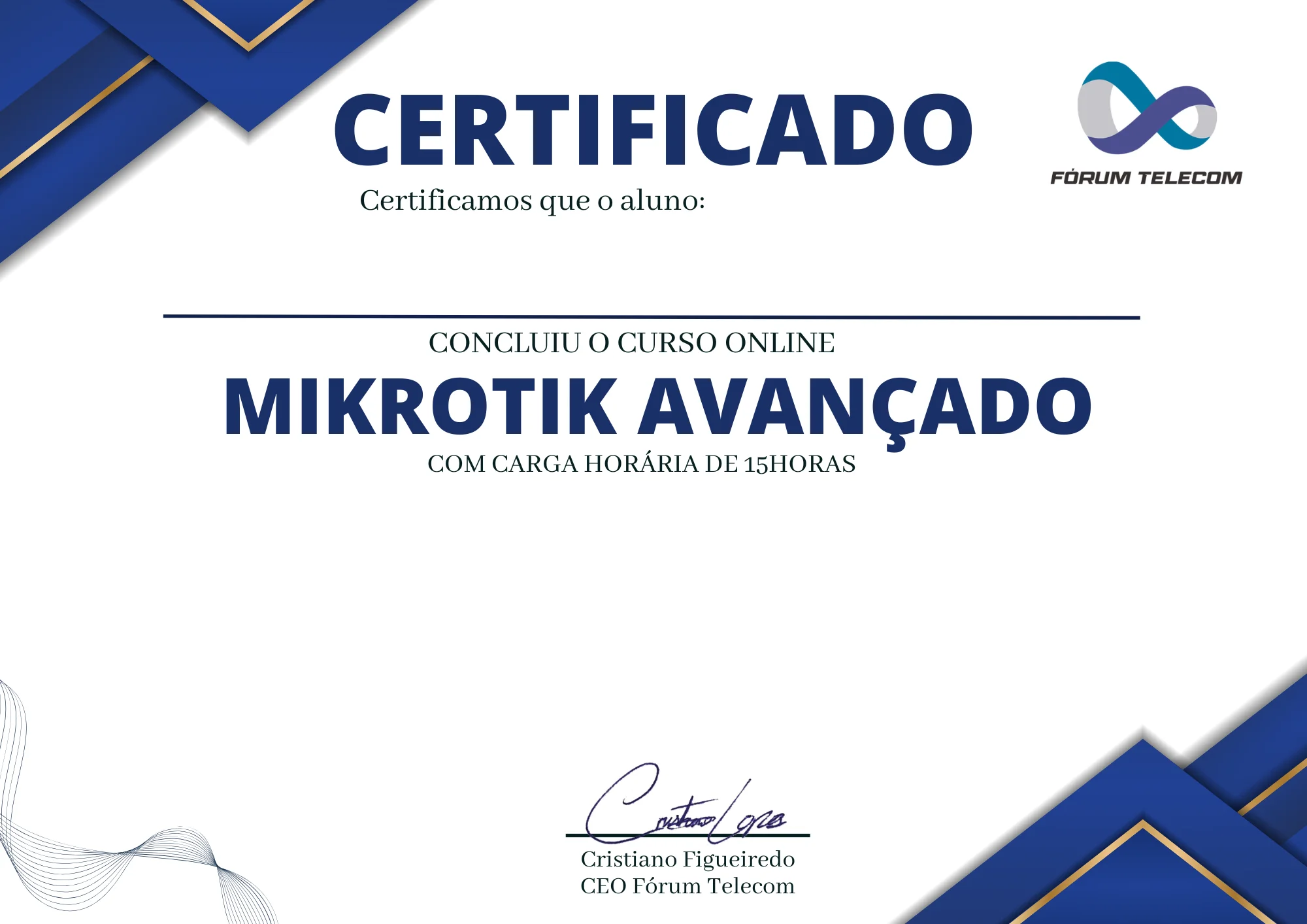 Certificado Fórum Telecom